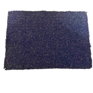 Classic Blue Heathered Fringe Tweed Placemats Set‎ of 4 Urban Metro Minimalist